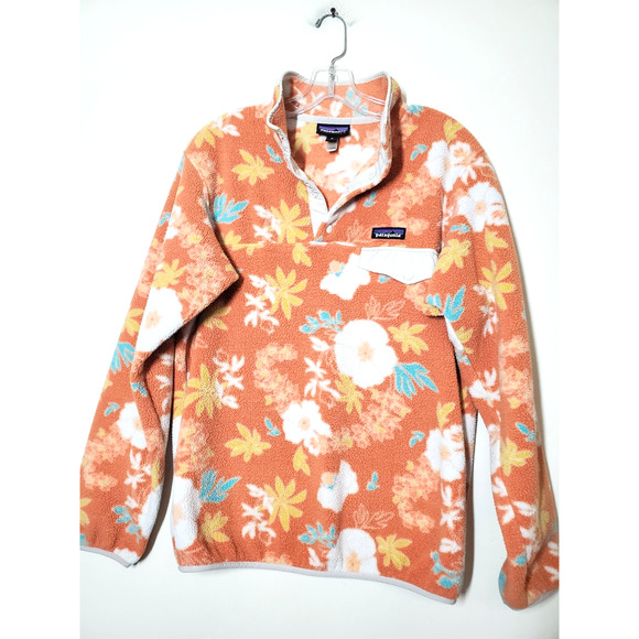 Patagonia Synchilla Snap-T Fleece Womens Medium Flower Power Floral Jacket EUC - Picture 2 of 10